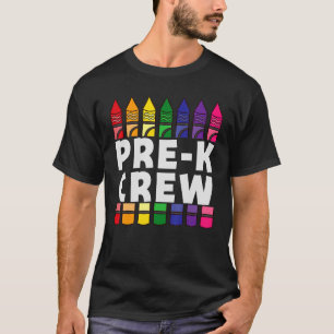 T-shirt Les Crayons Couleur Pré K Crew Reviennent À L'Écol