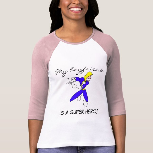 T-shirt Les dames 3/4 de mon ami est un superhéros ! (Devant)