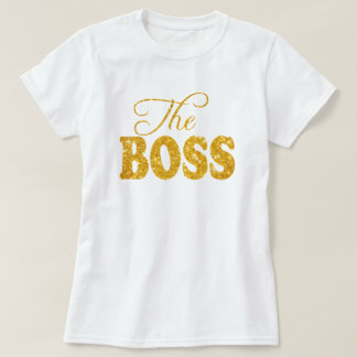 T-shirt Les dames La Parties scintillant Boss Faux Gold Sh
