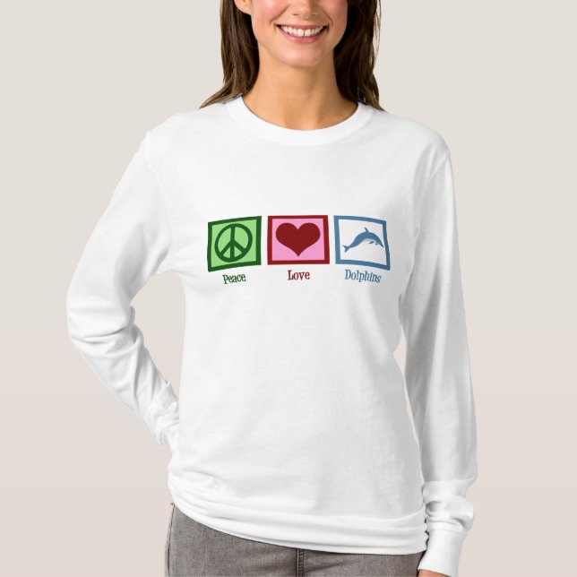 T-shirt Les dauphins de l'amour pour la paix (Devant)