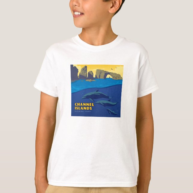 T-shirt Les dauphins du parc national des îles Channel (Devant)