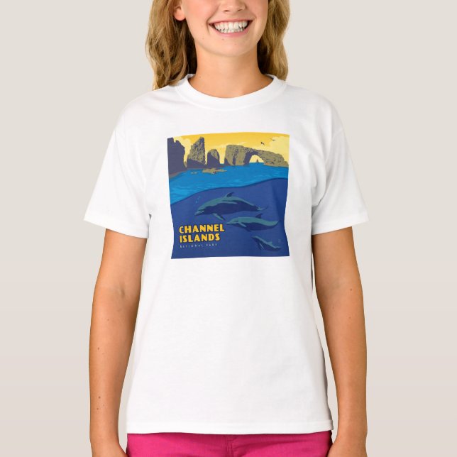 T-shirt Les dauphins du parc national des îles Channel (Devant)