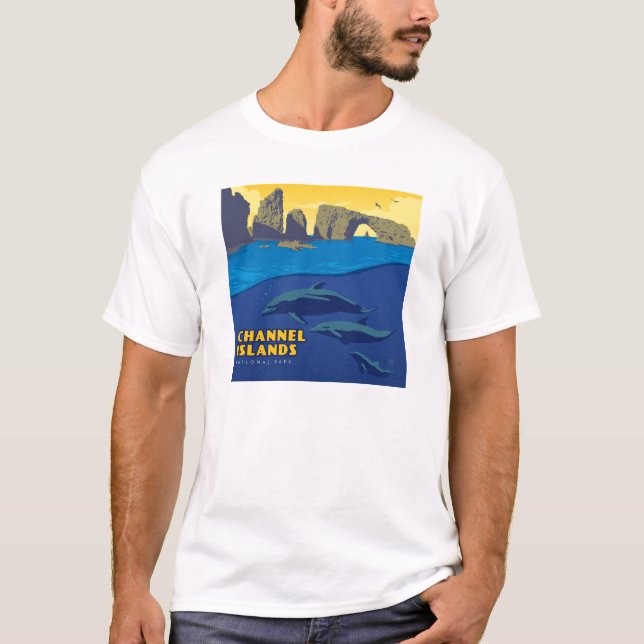 T-shirt Les dauphins du parc national des îles Channel (Devant)