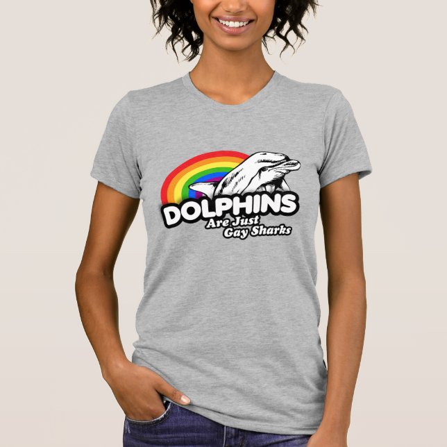 T-shirt Les dauphins ne sont que des requins gays (Devant)