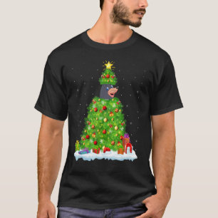T-shirt Les décorations de Noël illuminent Père Noël Mole 