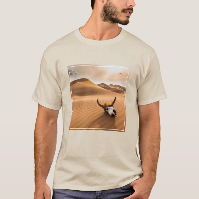 T-shirt Les déserts | Crâne de vache Dunes de sable ondulé (Devant)