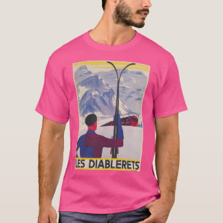 T-shirt Les Diablerets Suisse Poster de ski Vintage