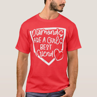 T-shirt Les Diamants Sont Une Fille Meilleur Ami De Baseba