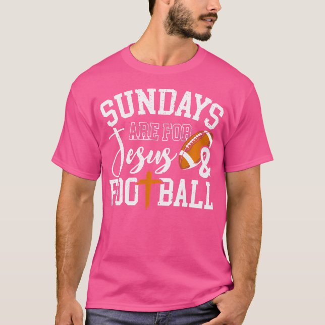T-shirt Les Dimanche Sont Pour Jésus Et Le Football (Devant)
