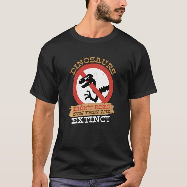 T-shirt Les Dinosaures N'Ont Pas Lu Maintenant Le Livre Ex (Devant)