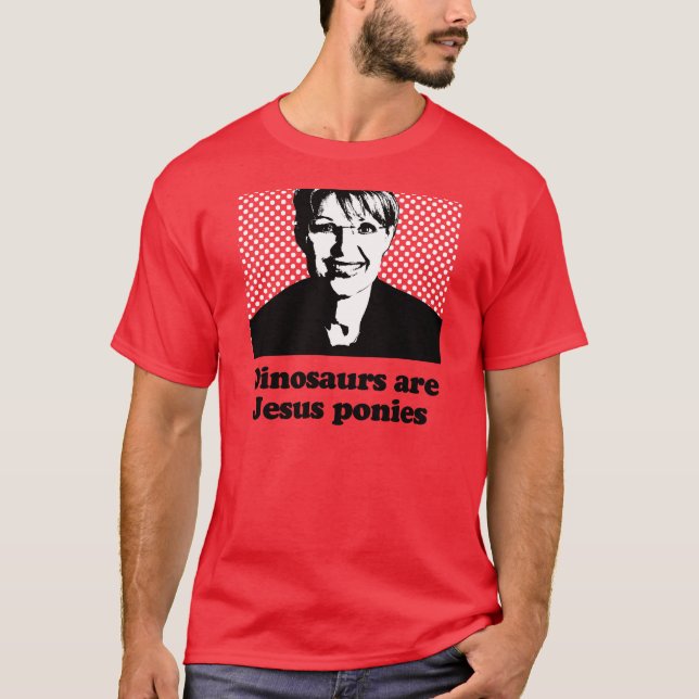 T-shirt Les dinosaures sont des poneys de Jésus (Devant)