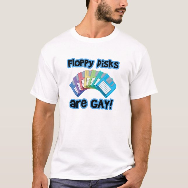 T-shirt Les disquettes sont gays (Devant)
