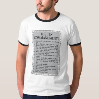 T-shirt Les Dix Commandements Bible Mens Ringer