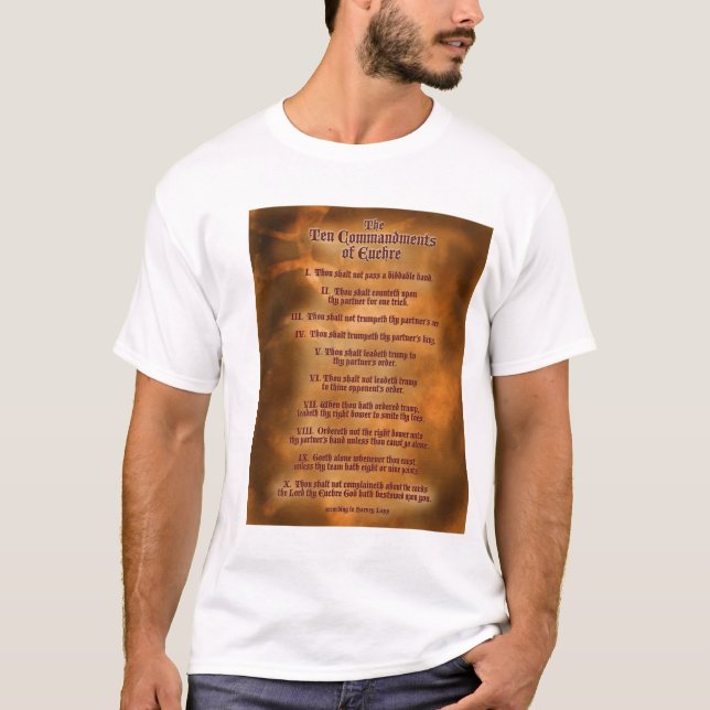 T-shirt Les dizaines Commdments de l'Euchre (Devant)