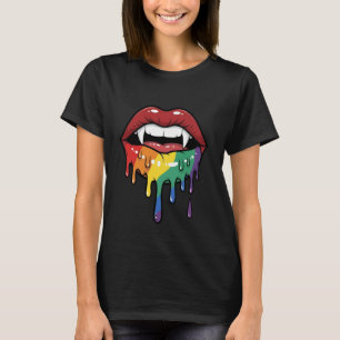 T-shirt Les doigts de vampire déversent les lèvres arc-en-