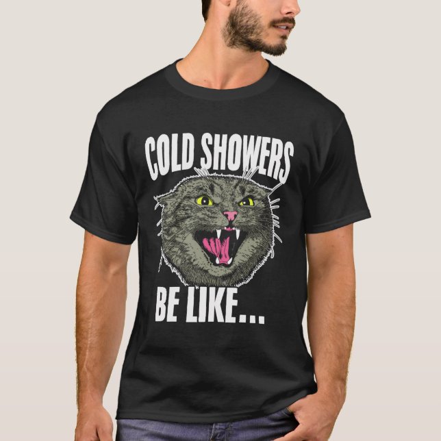 T-shirt Les Douches Froides Sont Comme Les Chats Douches P (Devant)