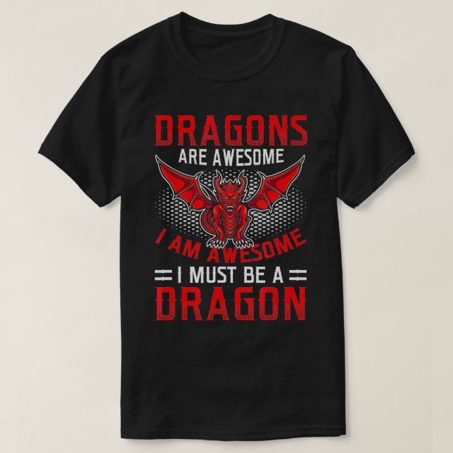 T-shirt Les dragons sont géniaux Amoureux des Dragons (Design devant)