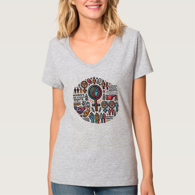 T-shirt Les droits des femmes sont des droits humains - V- (Devant)