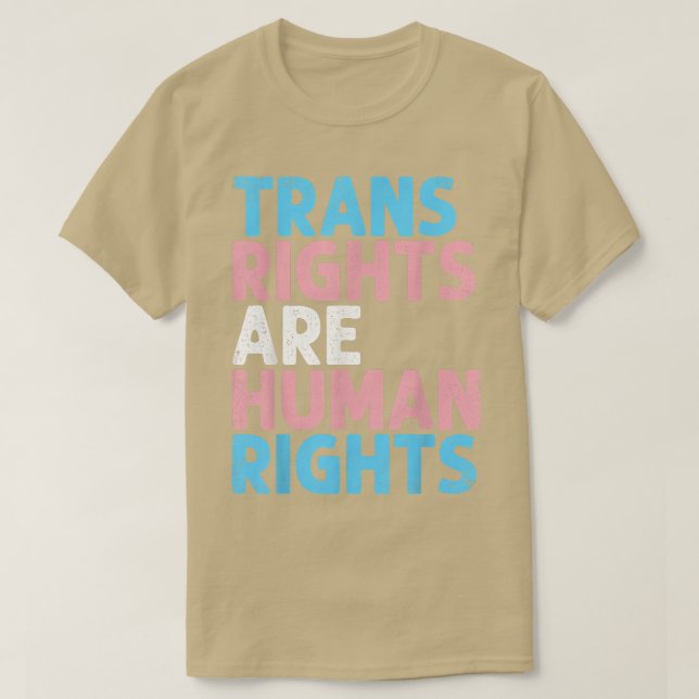 T-shirt Les droits trans sont droits humains Drôle transge (Design devant)