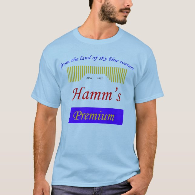 T-shirt les eaux bleues de ciel, logo de Hamms (Devant)