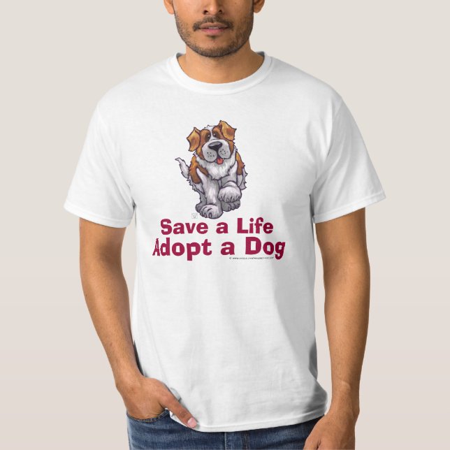 T-shirt Les économies de St Bernard par vie adoptent le (Devant)