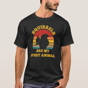 T-shirt Les écureuils sont mon esprit Animal Retro Sunset 
