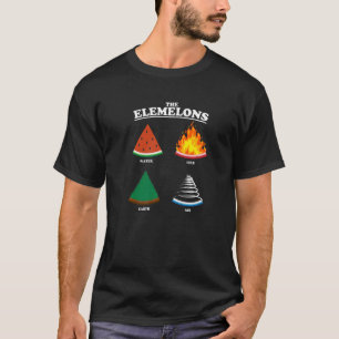 T-shirt Les Elemelons Watermelon Air Earth Fire Punny Foo