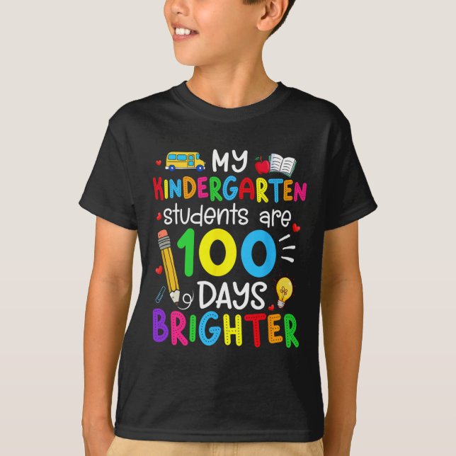 T-shirt Les élèves du jardin d'enfants ont 100 jours de lu (Devant)