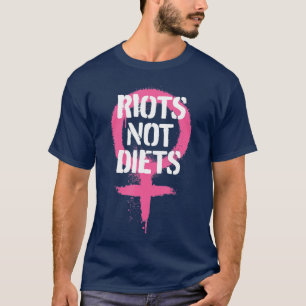 T-shirt Les émeutes pas la diète féministe Punk Graphis