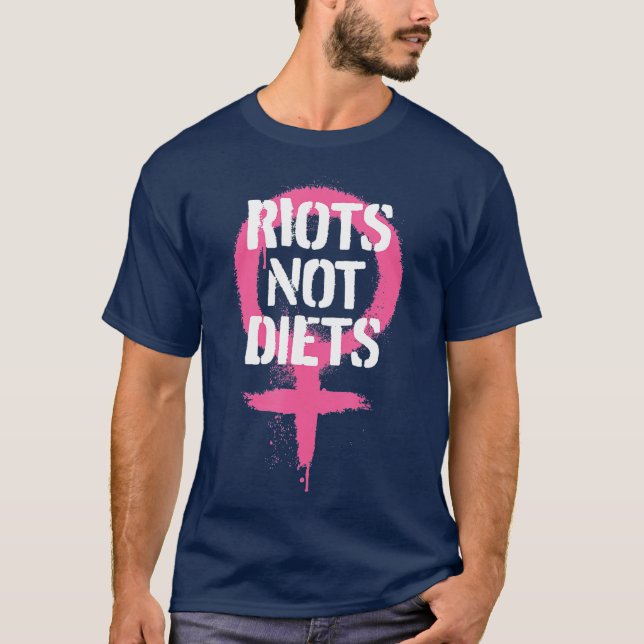 T-shirt Les émeutes pas la diète féministe Punk Graphisme (Devant)
