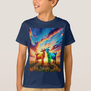 T-shirt Les enfants aiment les chèvres - les grands enfant