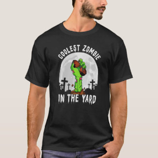 T-shirt Les Enfants Coolle Zombie Dans Le Jardin Halloween
