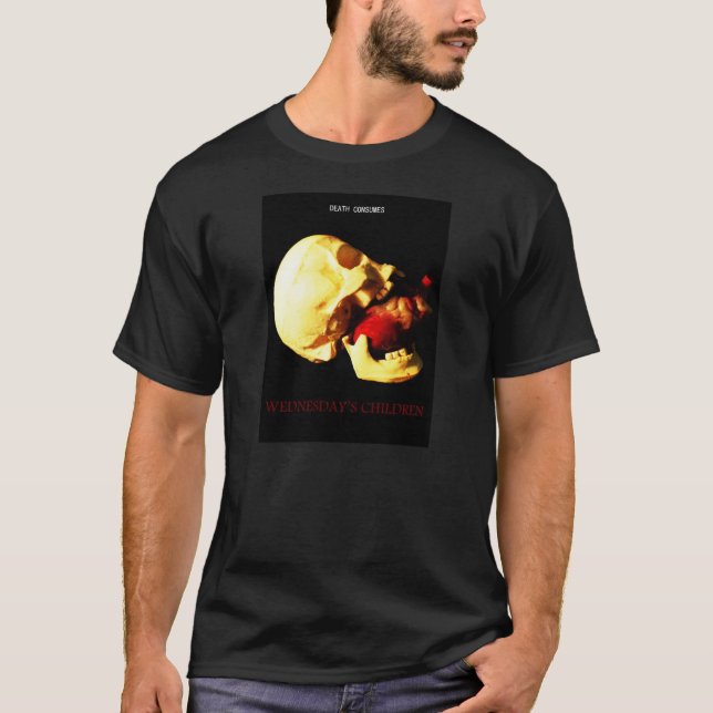 T-shirt Les enfants de mercredi - crâne et coeur (Devant)