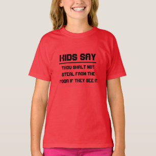 T-shirt Les enfants disent : Shalt de mille ne pas voler