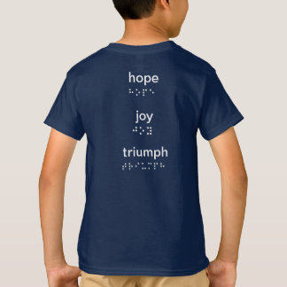 T-shirt Les enfants espèrent triompher de joie en braille