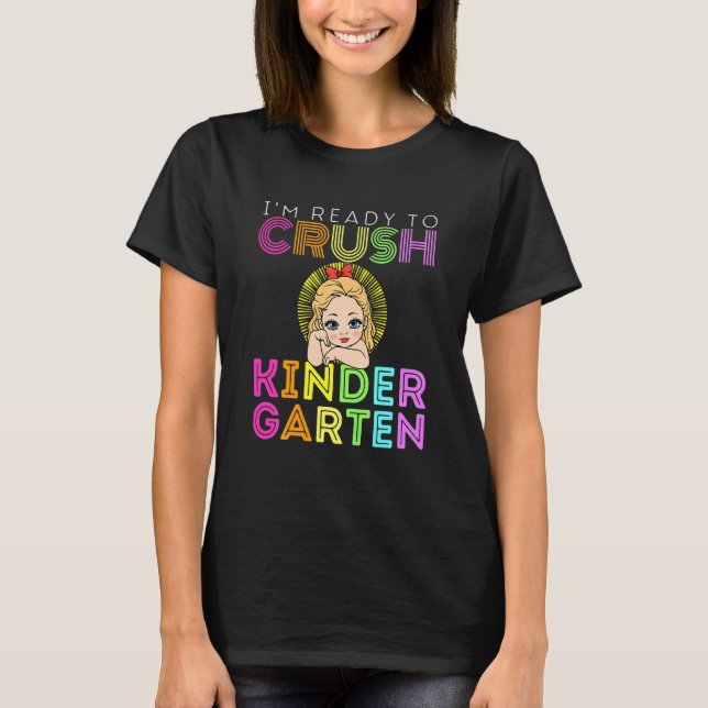 T-shirt Les Enfants Je Suis Prêt À Écraser L'École Primair (Devant)