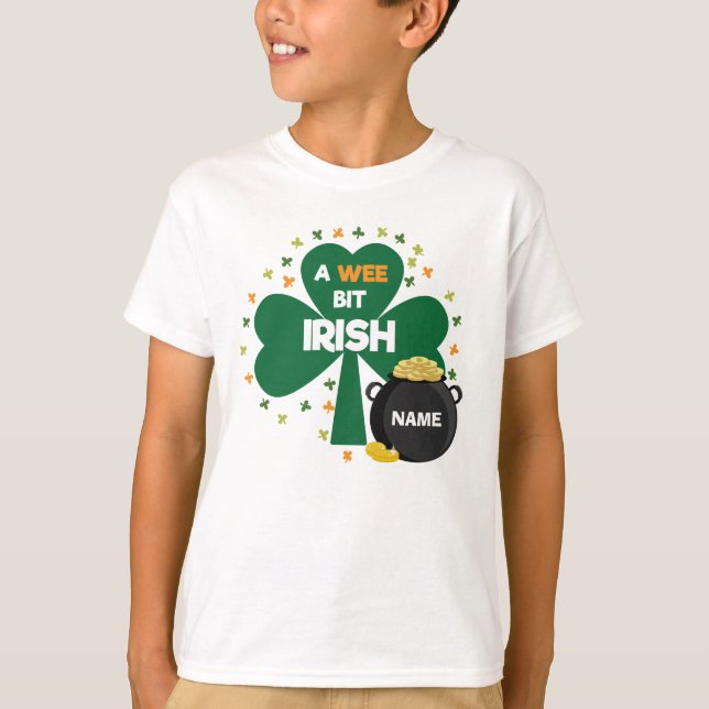 T-shirt les enfants Jour de l'Saint Patrick un peu irlanda (Devant)