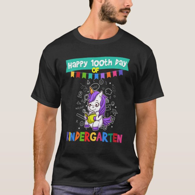 T-shirt Les Enfants Joyeux 100E Jour De La Maternelle Prés (Devant)