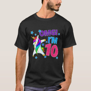 T-shirt Les enfants OMG ! Je suis 10 Anniversaire fille Da