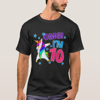 T-shirt Les enfants OMG ! Je suis 10 Anniversaire fille Da