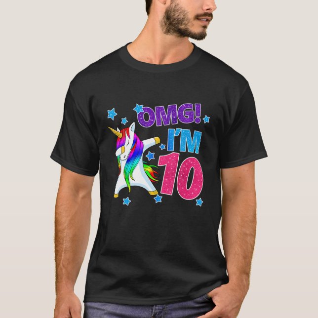 T-shirt Les enfants OMG ! Je suis 10 Anniversaire fille Da (Devant)