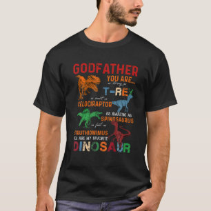 T-shirt Les Enfants Parrain Tu Es Mon Père Dinosaure Préfé