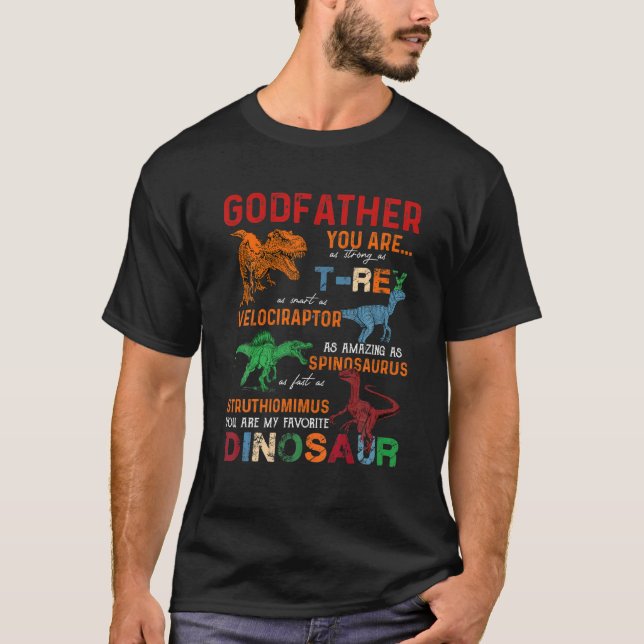 T-shirt Les Enfants Parrain Tu Es Mon Père Dinosaure Préfé (Devant)