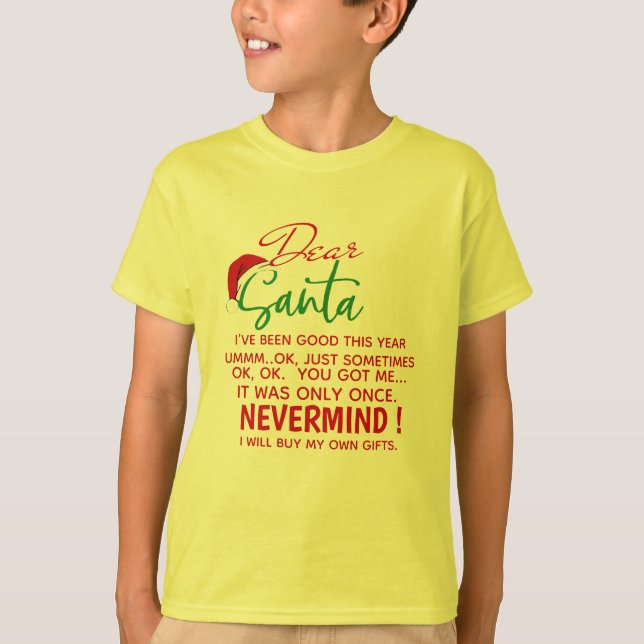 T-shirt Les enfants Personnalisers Dear Père Noël Funny Ch (Devant)