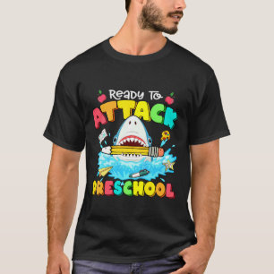 T-shirt Les Enfants Prêts À Attaquer Le Requin Préscolaire