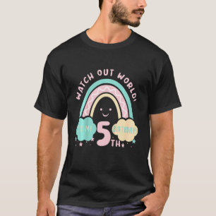 T-shirt Les enfants regardent le monde C'est mon 5e annive