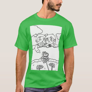 T-shirt Les enfants trouvent un papillon comme des livres 