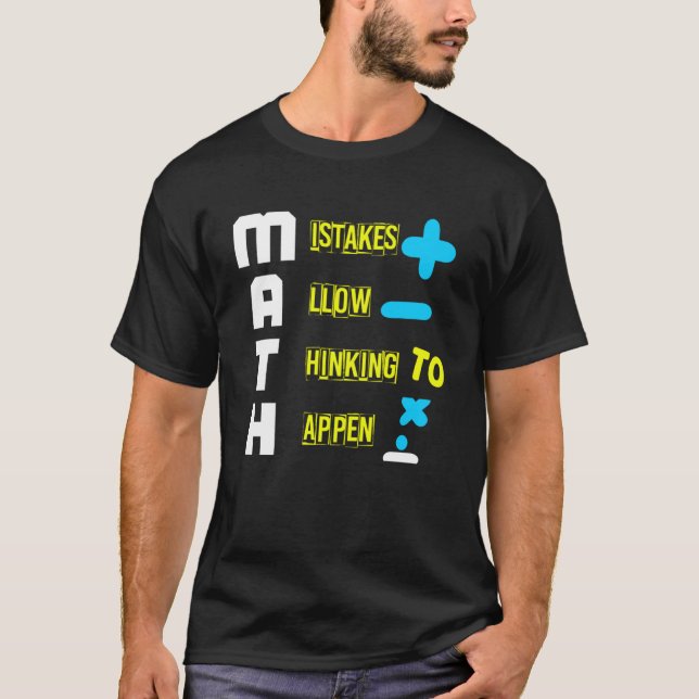 T-SHIRT LES ERREURS DE MATH PERMETTENT DE PENSER À SE PROD (Devant)