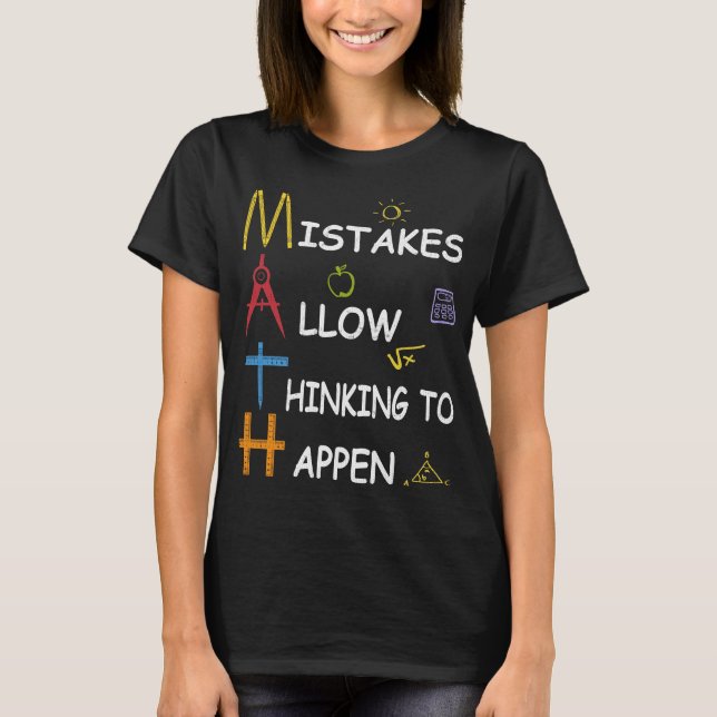 T-shirt Les erreurs de professeur de maths laissent penser (Devant)