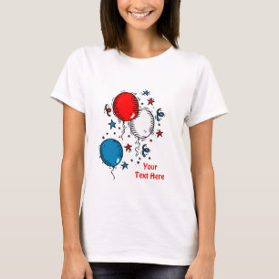 T-shirt Les États-Unis célèbrent les Ballons Bleus Blan